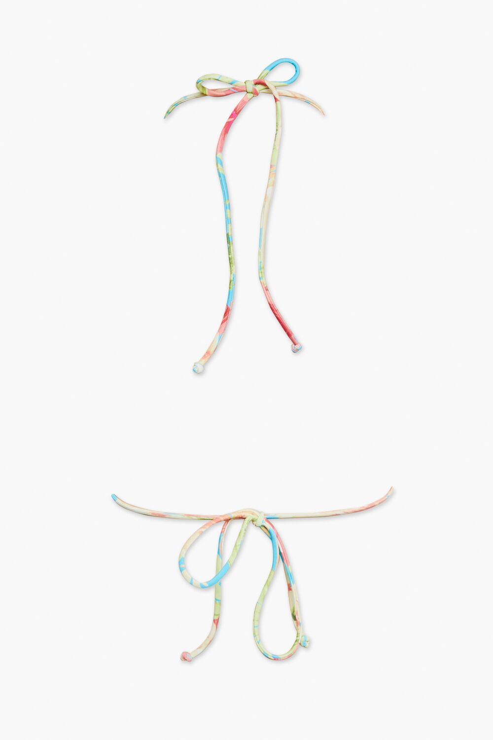 Tropical Floral Print Bikini Top