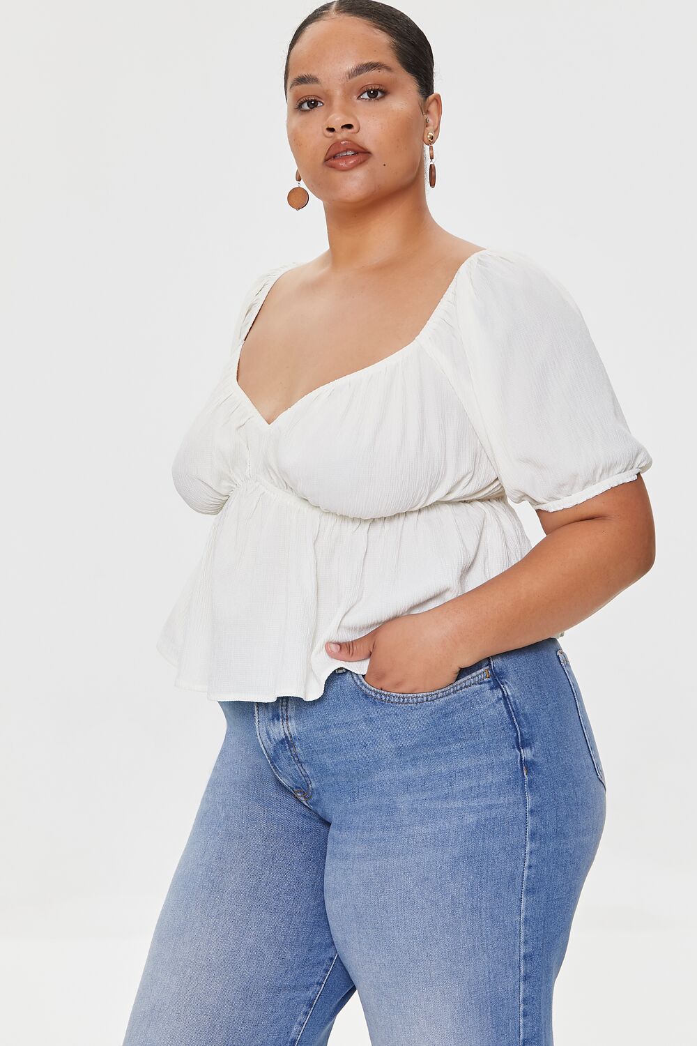 Plus Size Flounce-Hem Top