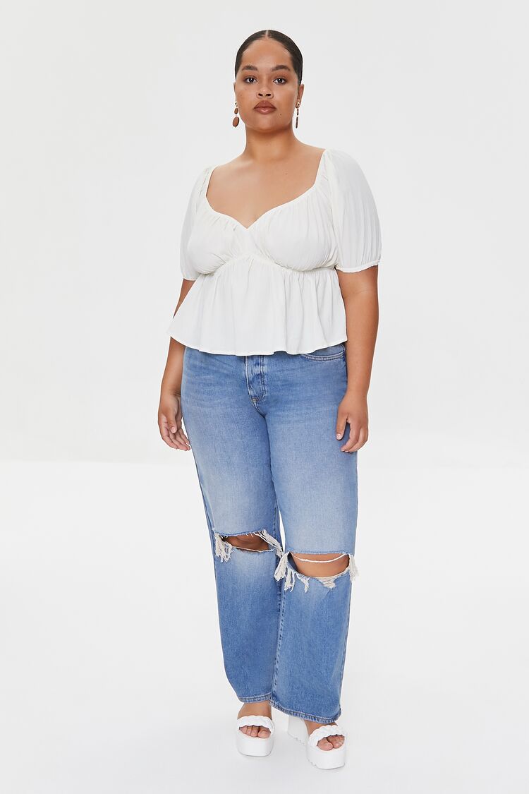 Plus Size Flounce-Hem Top