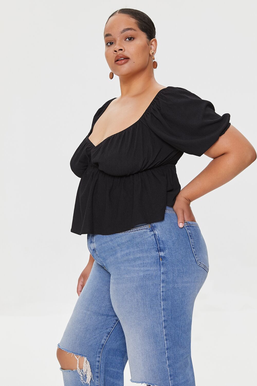 Plus Size Flounce-Hem Top