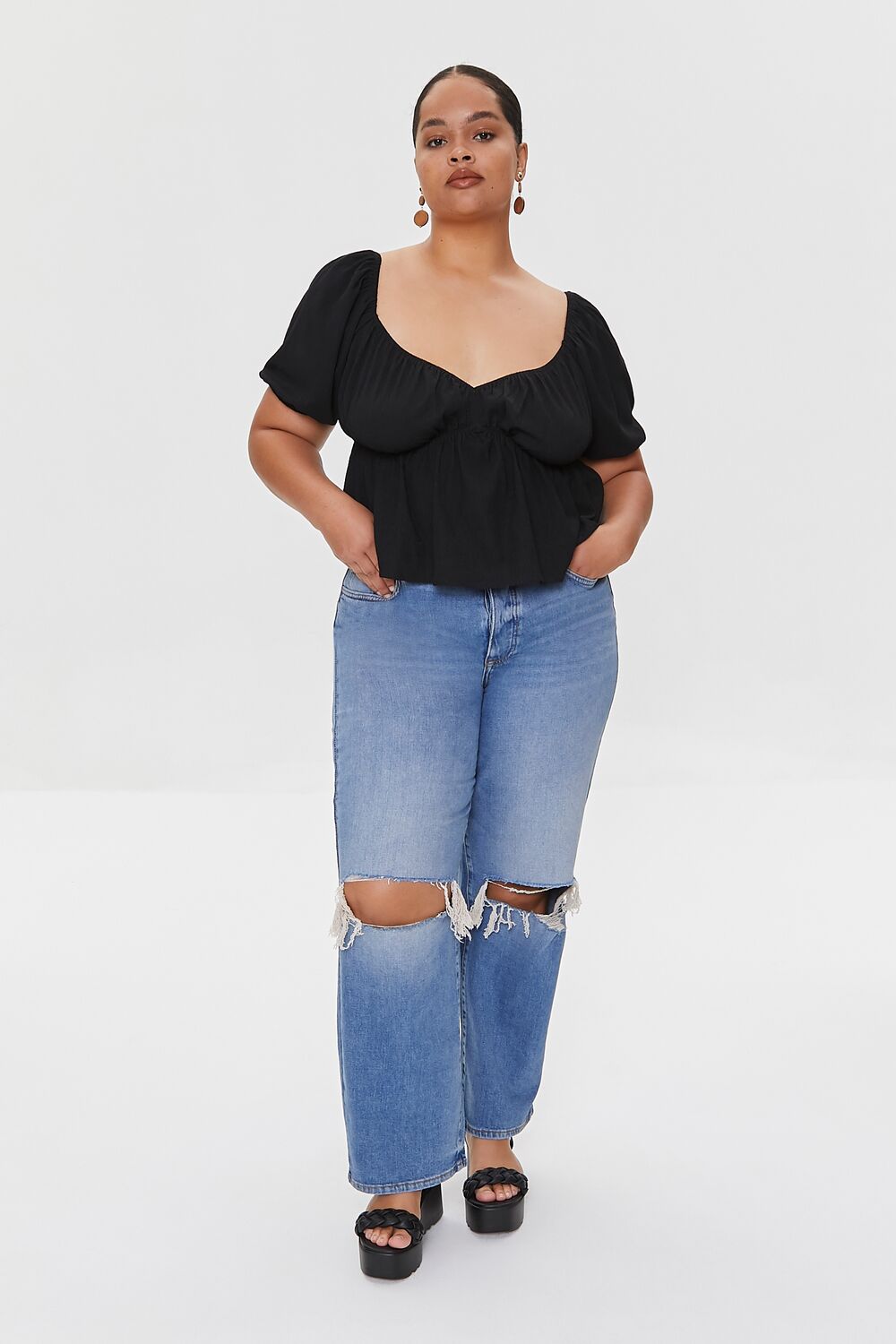 Plus Size Flounce-Hem Top