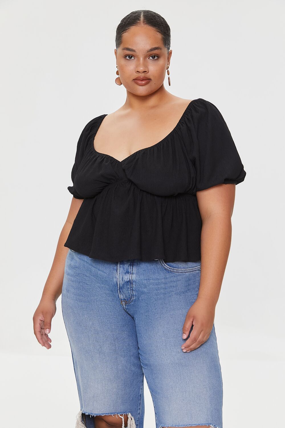 Plus Size Flounce-Hem Top