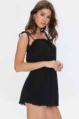 Tassel Frayed Cami Romper