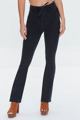 High-Rise Lace-Up Bootcut Jeans