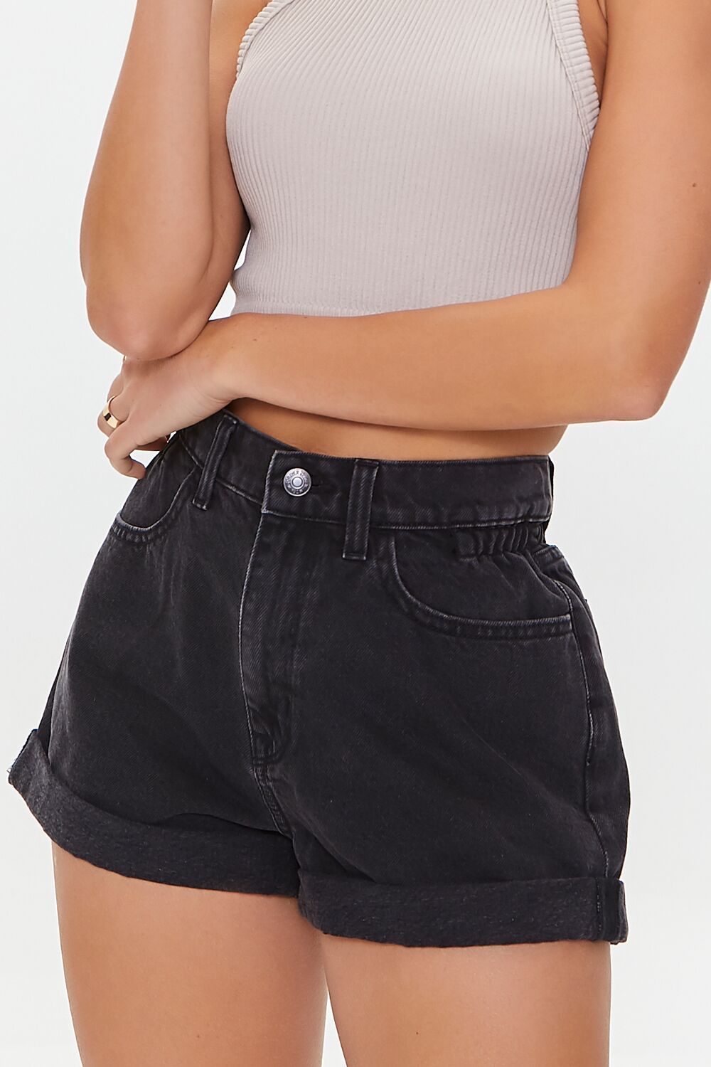 High-Rise Denim Shorts