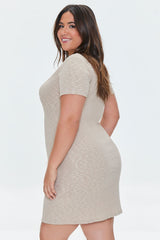 Plus Size Ribbed T-Shirt Dress