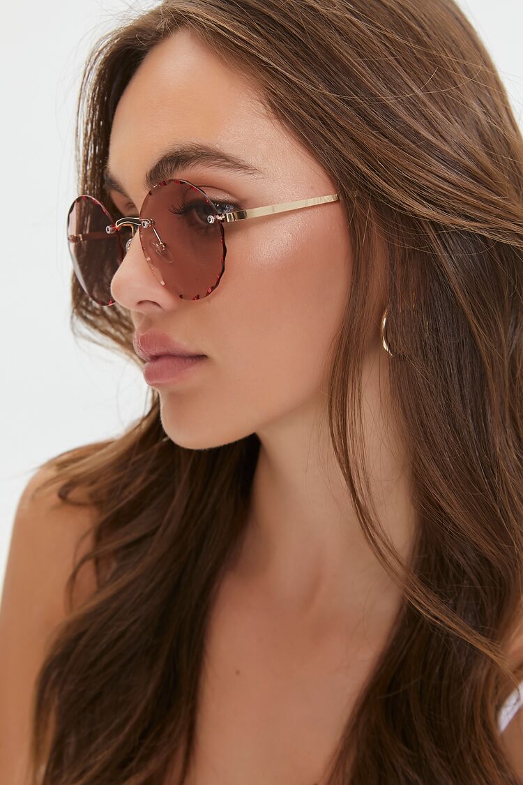 Round Rimless Sunglasses