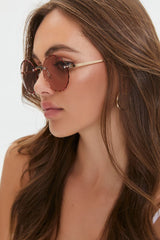 Round Rimless Sunglasses