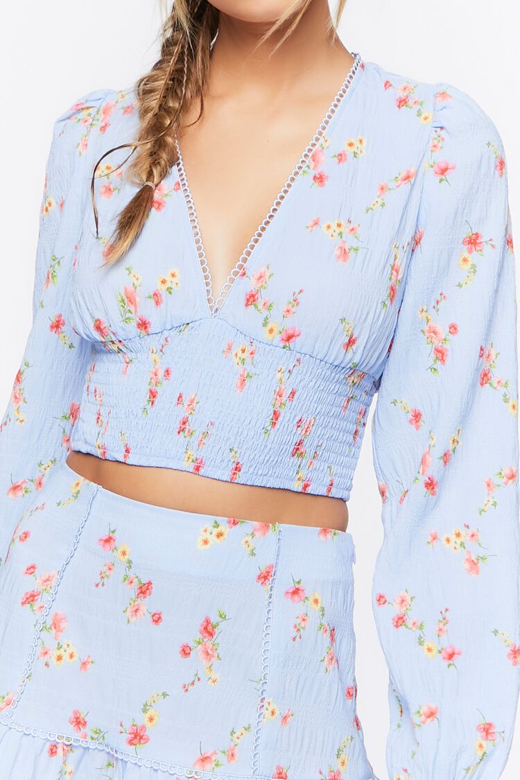 Floral Print Crop Top & Mini Skirt Set