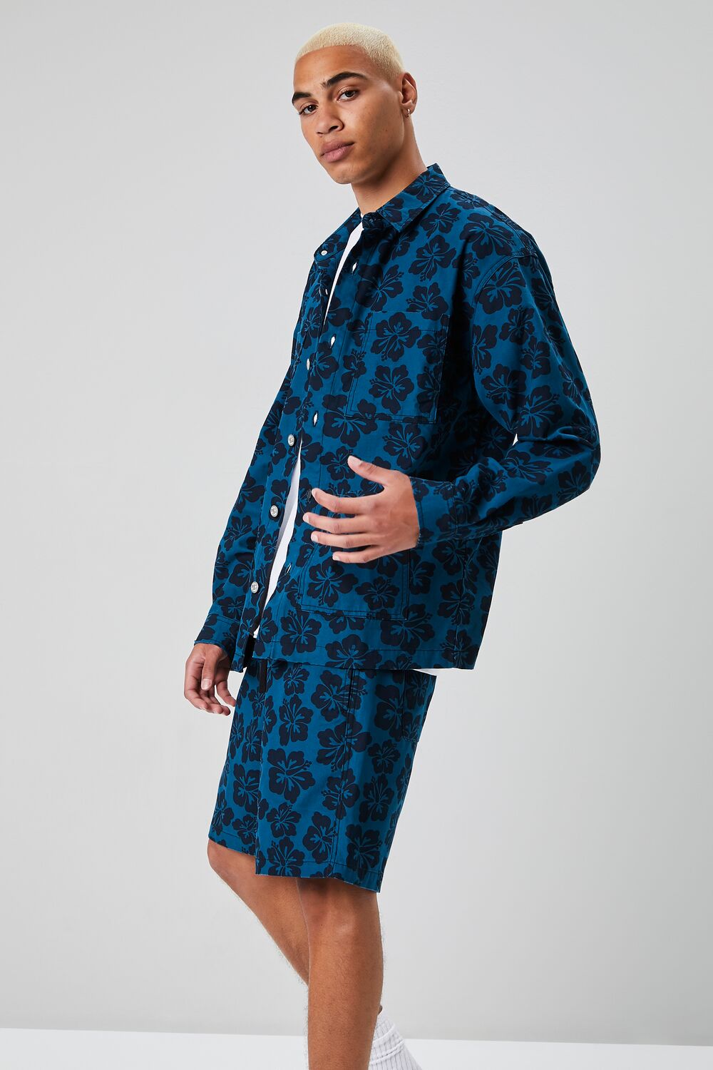 Tropical Floral Print Jacket