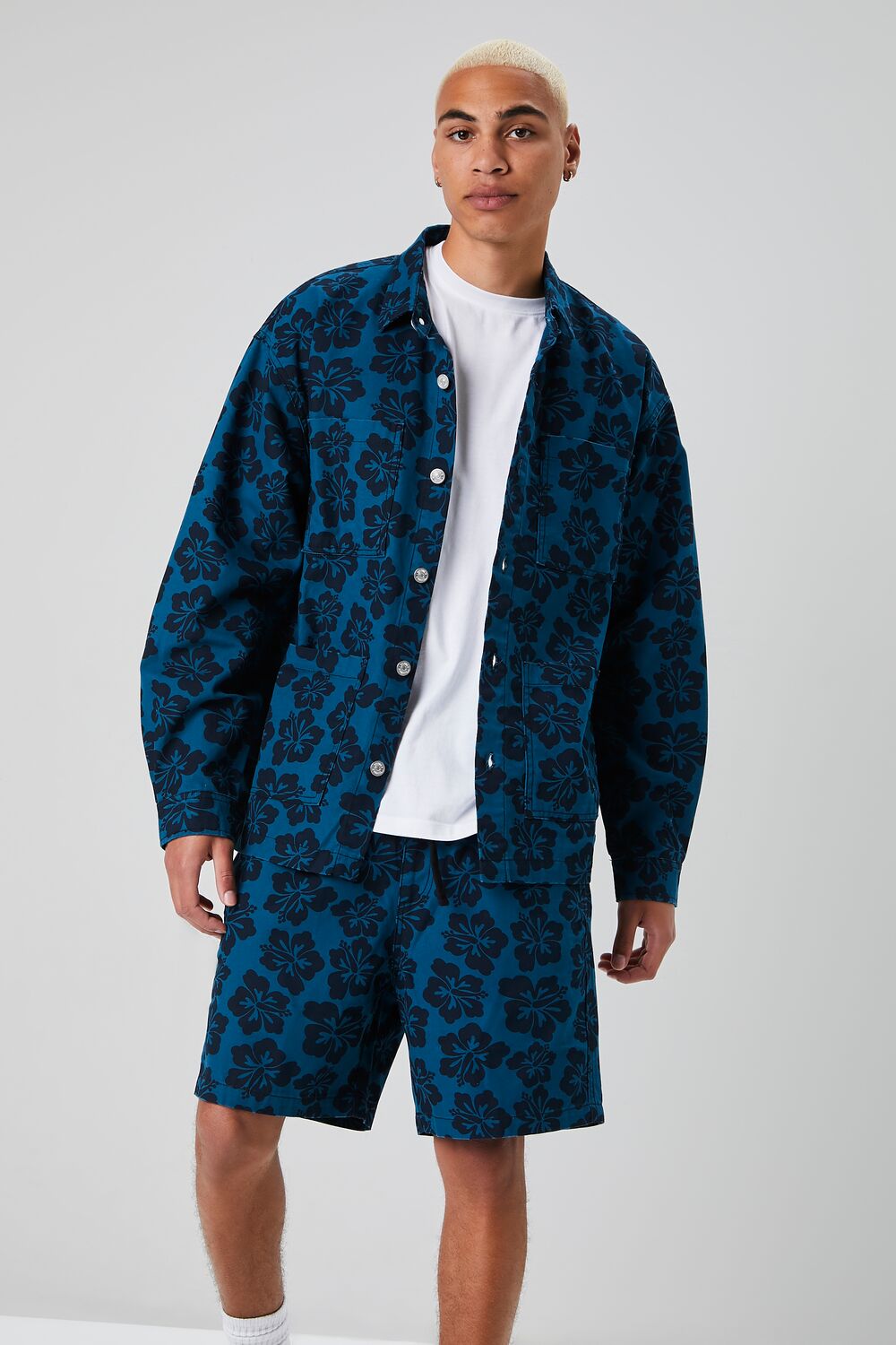 Tropical Floral Print Jacket