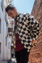 Checkered Button-Front Jacket