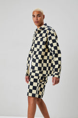 Checkered Button-Front Jacket