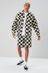 Checkered Button-Front Jacket
