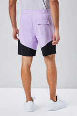 Colorblock Lace-Up Swim Trunks