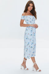 Floral Off-the-Shoulder Midi Dress