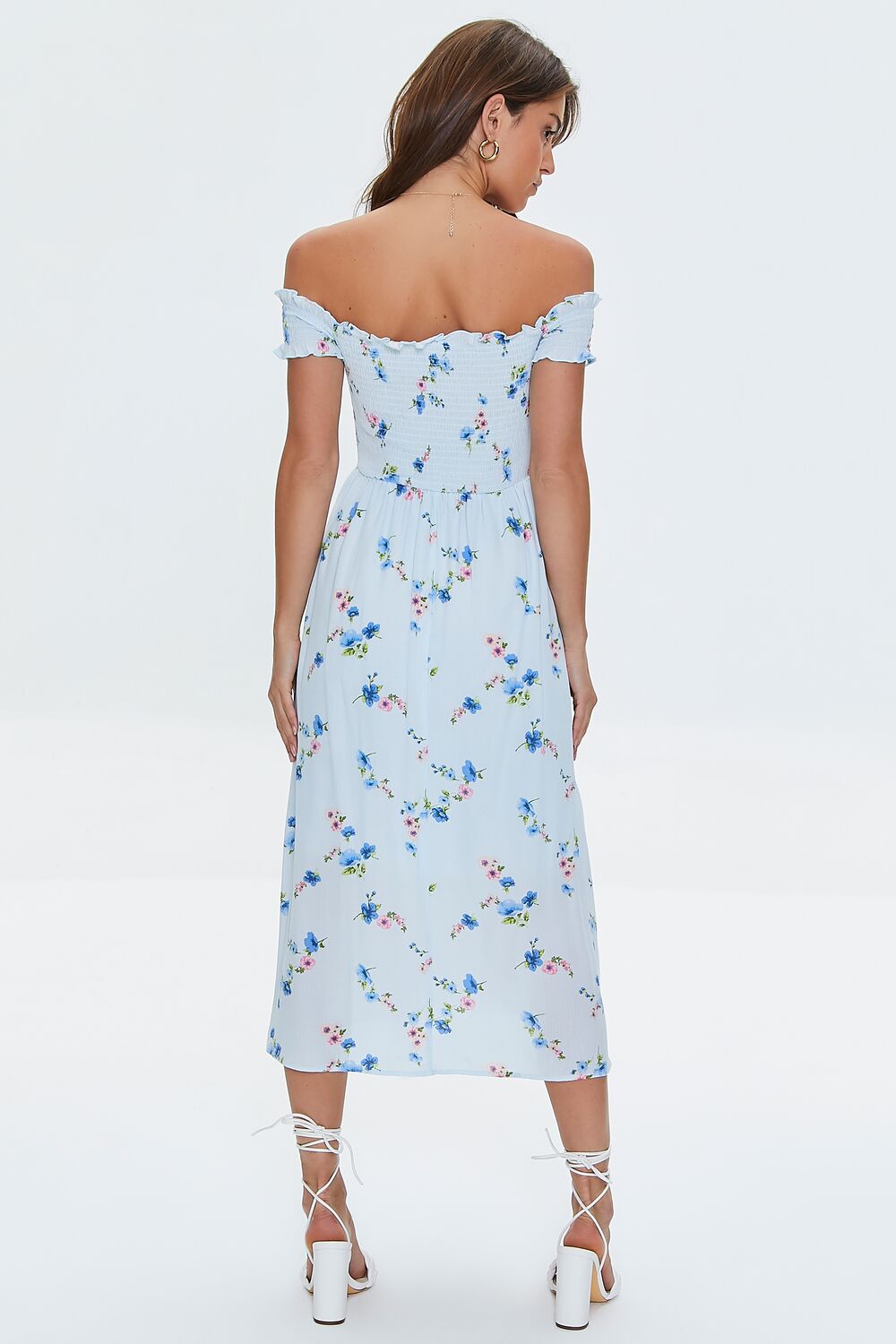 Floral Off-the-Shoulder Midi Dress