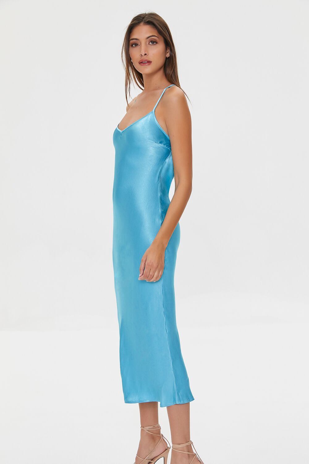 Satin Tie-Back Midi Dress