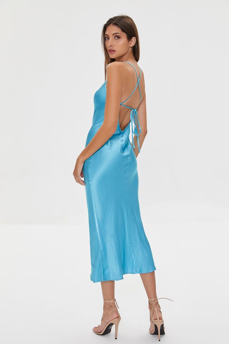 Satin Tie-Back Midi Dress