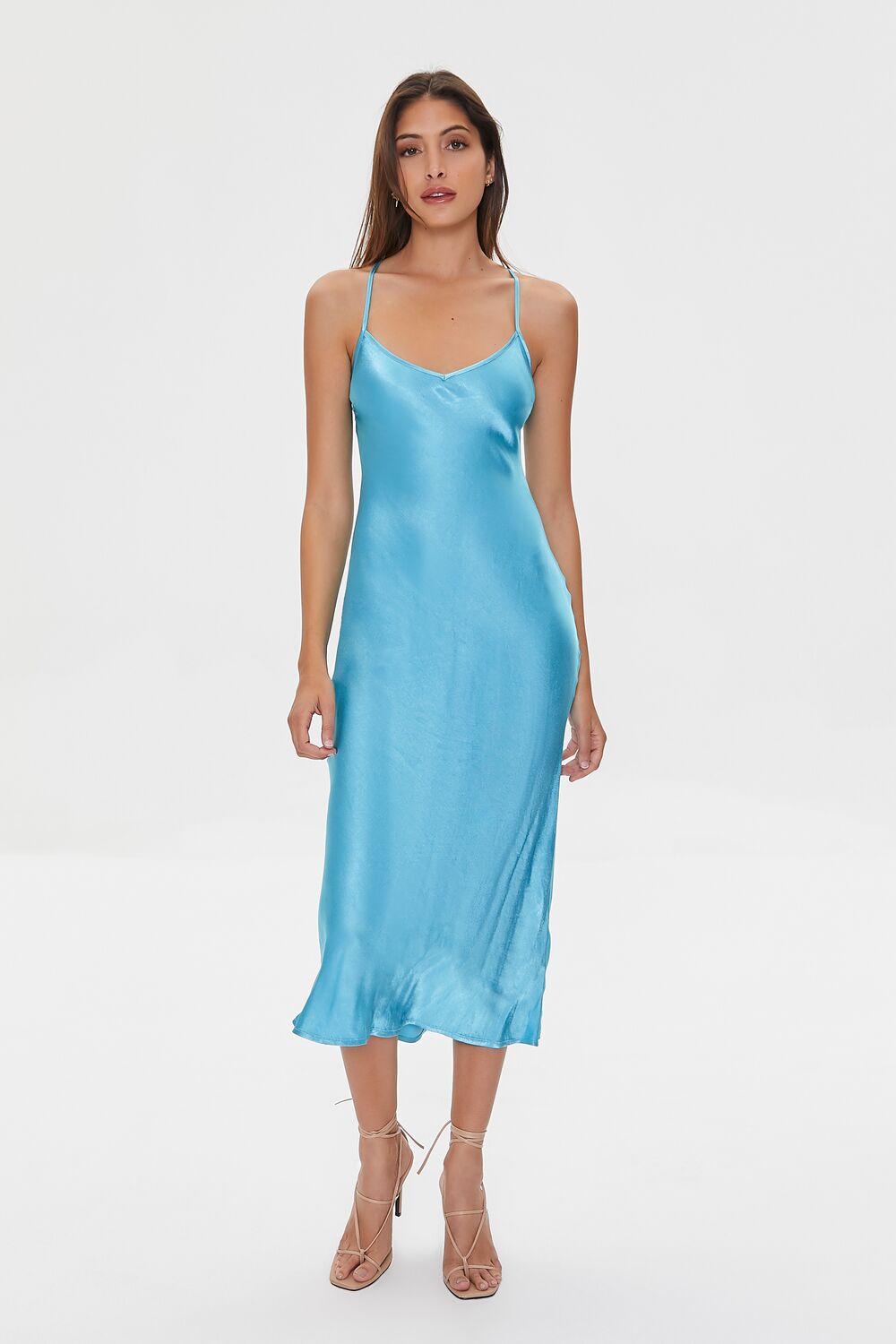 Satin Tie-Back Midi Dress