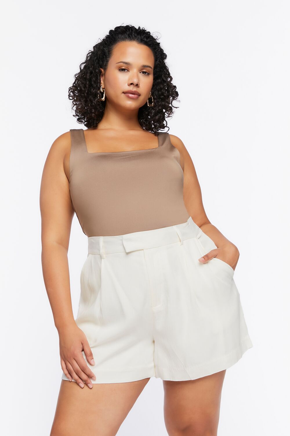 Plus Size High-Rise Shorts