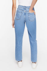 Recycled Cotton Distressed Mom Jeans