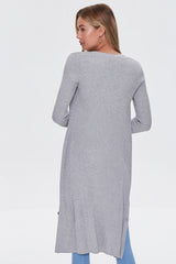 Ribbed Longline Cardigan Sweater