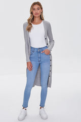 Ribbed Longline Cardigan Sweater