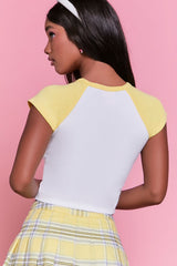 Barbie鈩?Graphic Cropped Raglan Tee
