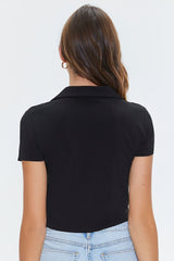 Cropped Button-Loop Shirt