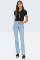 Cropped Button-Loop Shirt