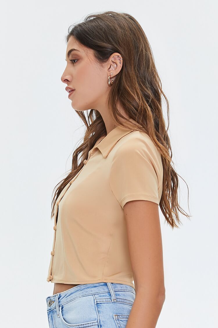 Cropped Button-Loop Shirt