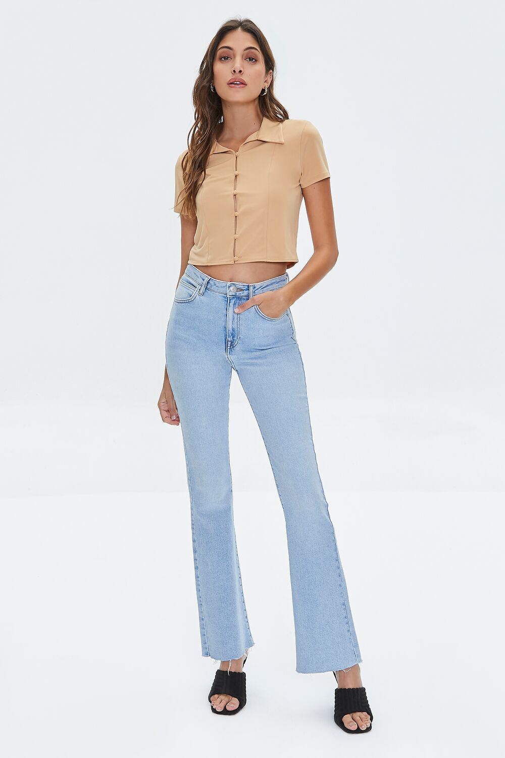 Cropped Button-Loop Shirt