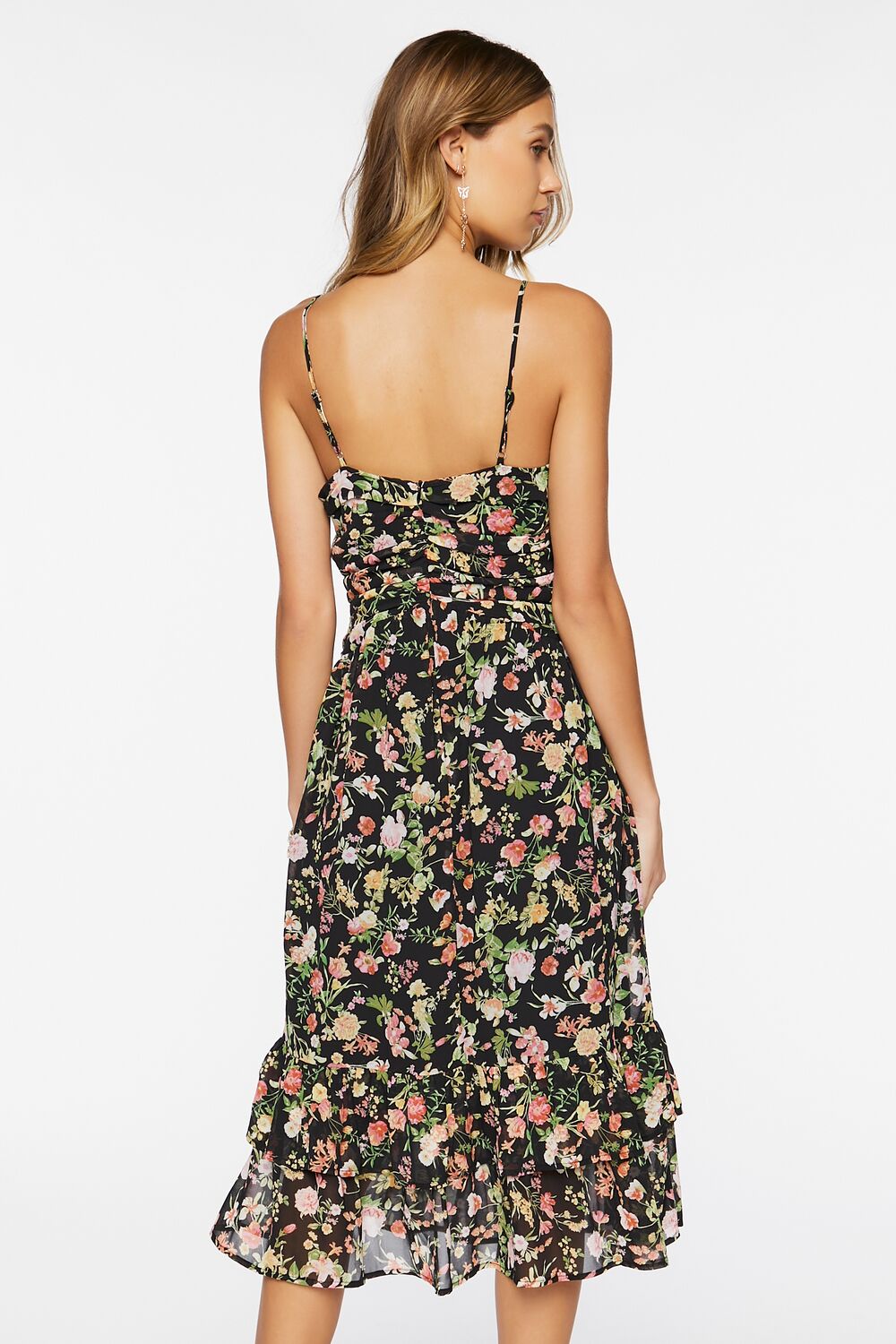 Floral Print Sweetheart Midi Dress