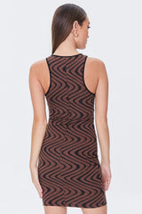 Geo Print O-Ring Cutout Dress