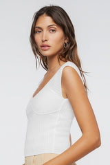 Sweater-Knit Cap Sleeve Top