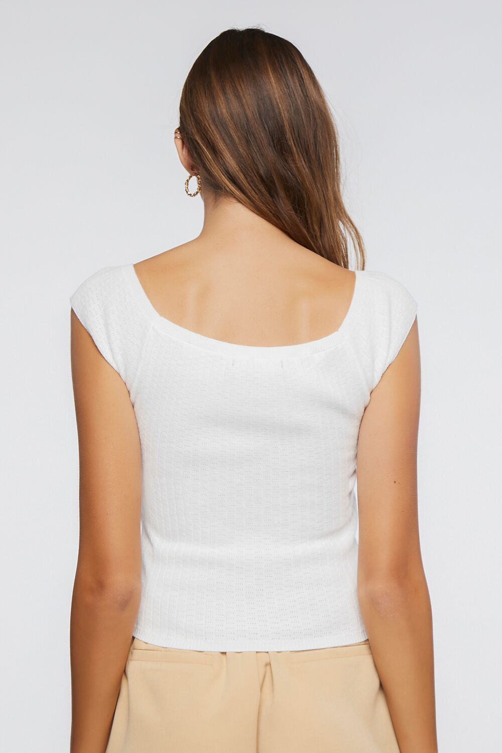 Sweater-Knit Cap Sleeve Top