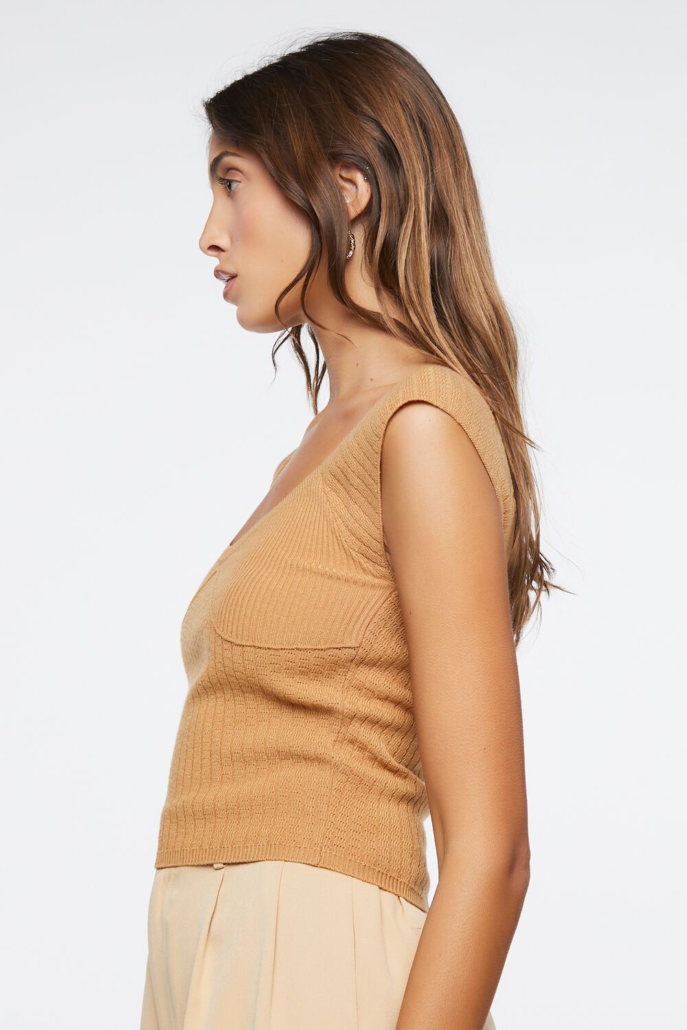 Sweater-Knit Cap Sleeve Top