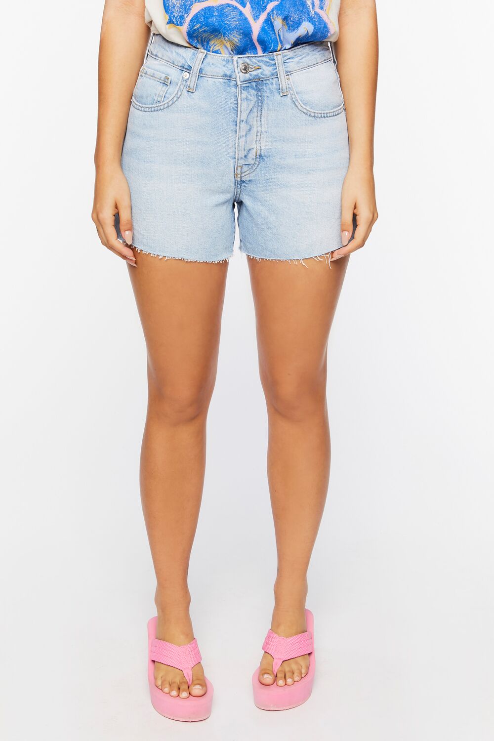 High-Rise Denim Shorts