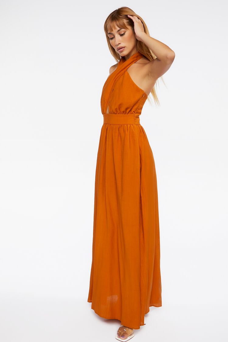 Crisscross Maxi Halter Dress