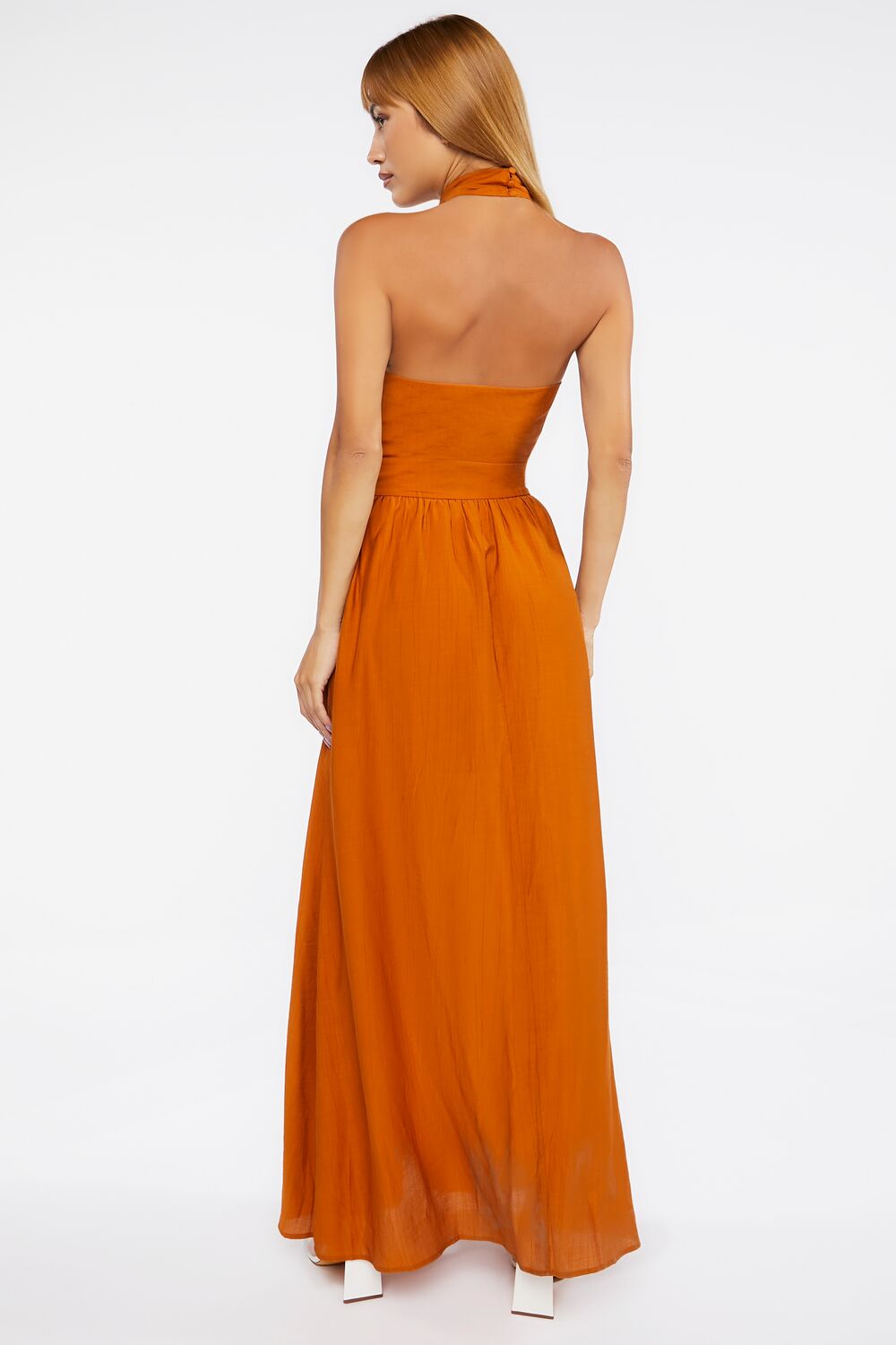 Crisscross Maxi Halter Dress
