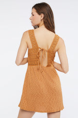 Floral Lace-Trim Mini Dress