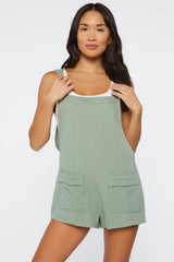 Gauze Plunge-Back Lounge Romper