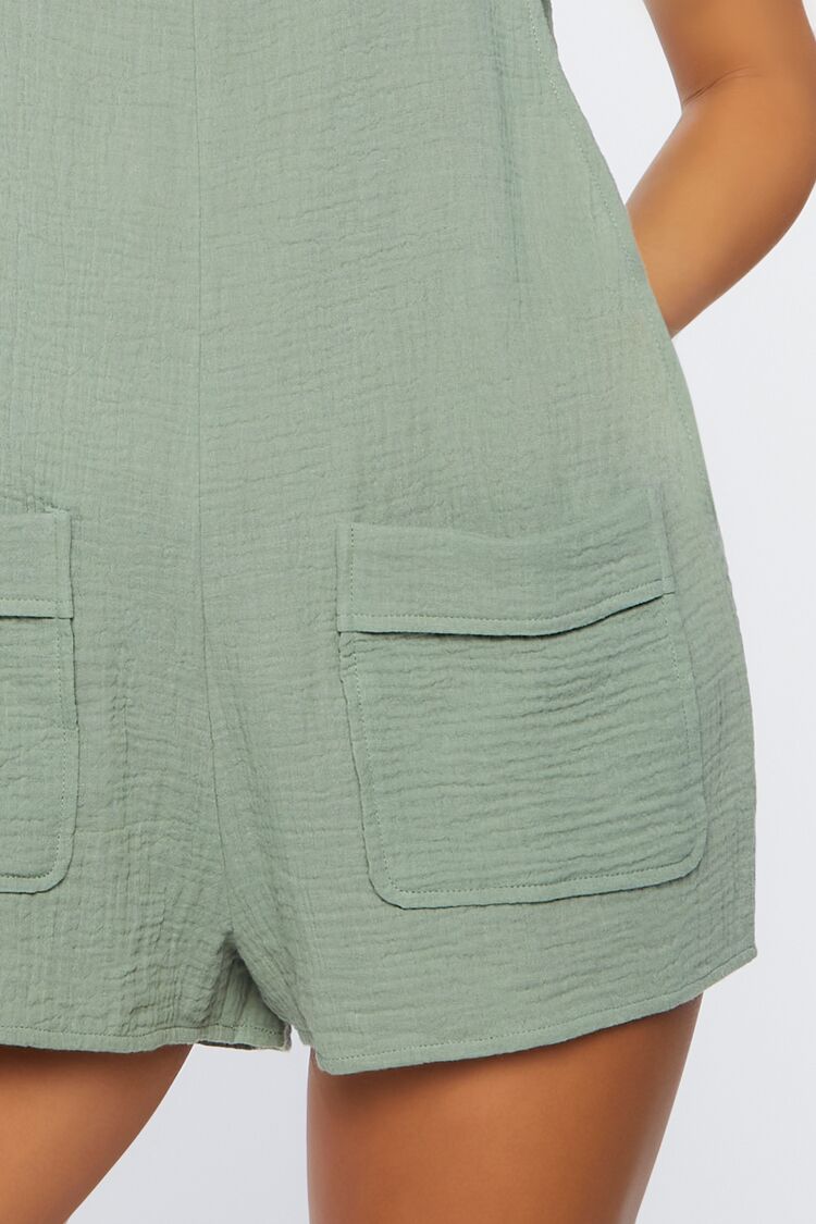 Gauze Plunge-Back Lounge Romper