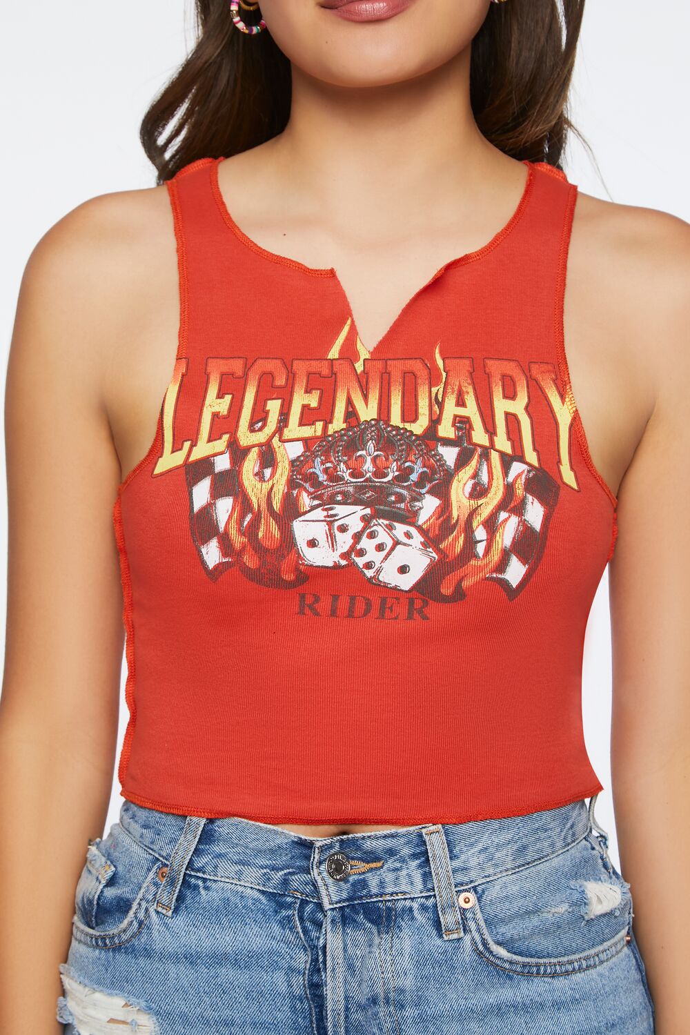 Legendary Graphic Cropped Tank Top