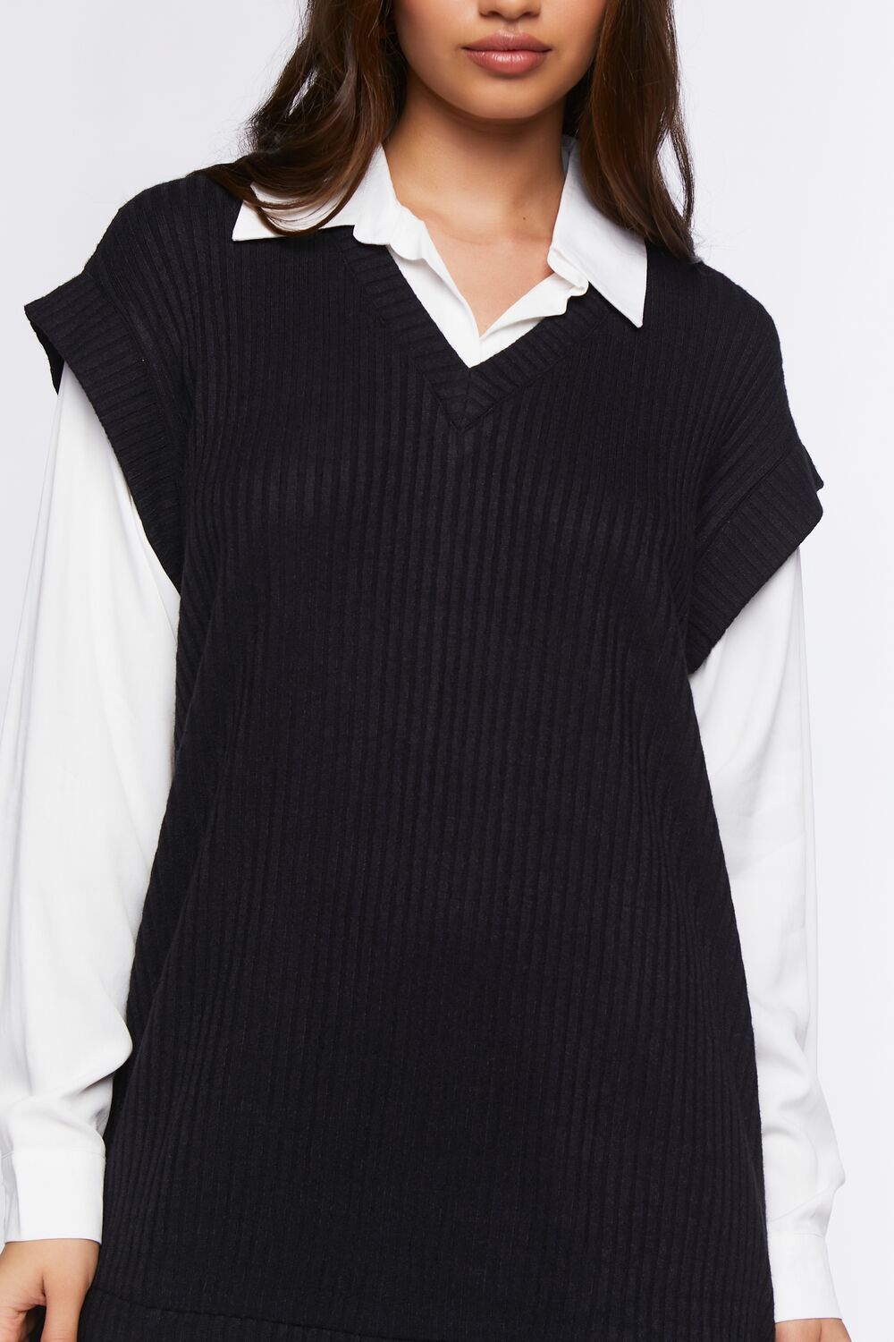 Sweater Vest & Shirt Combo Dress