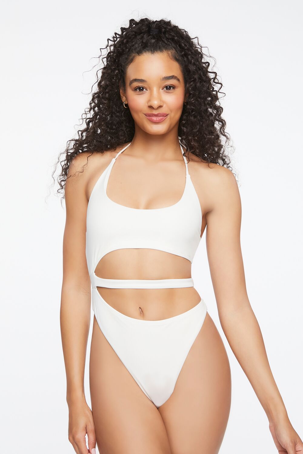 Cutout Halter One-Piece Swimsuit