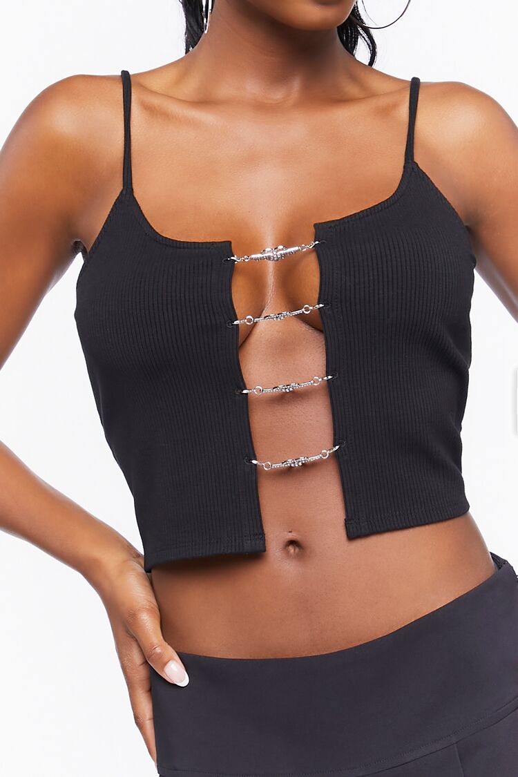 Rhinestone Heart Ladder Cutout Cami