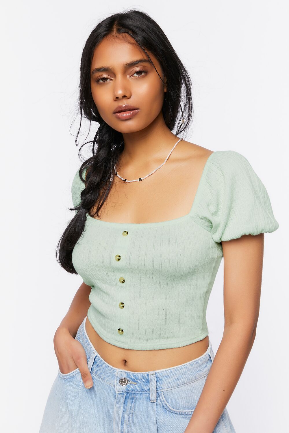 Buttoned Crop Top