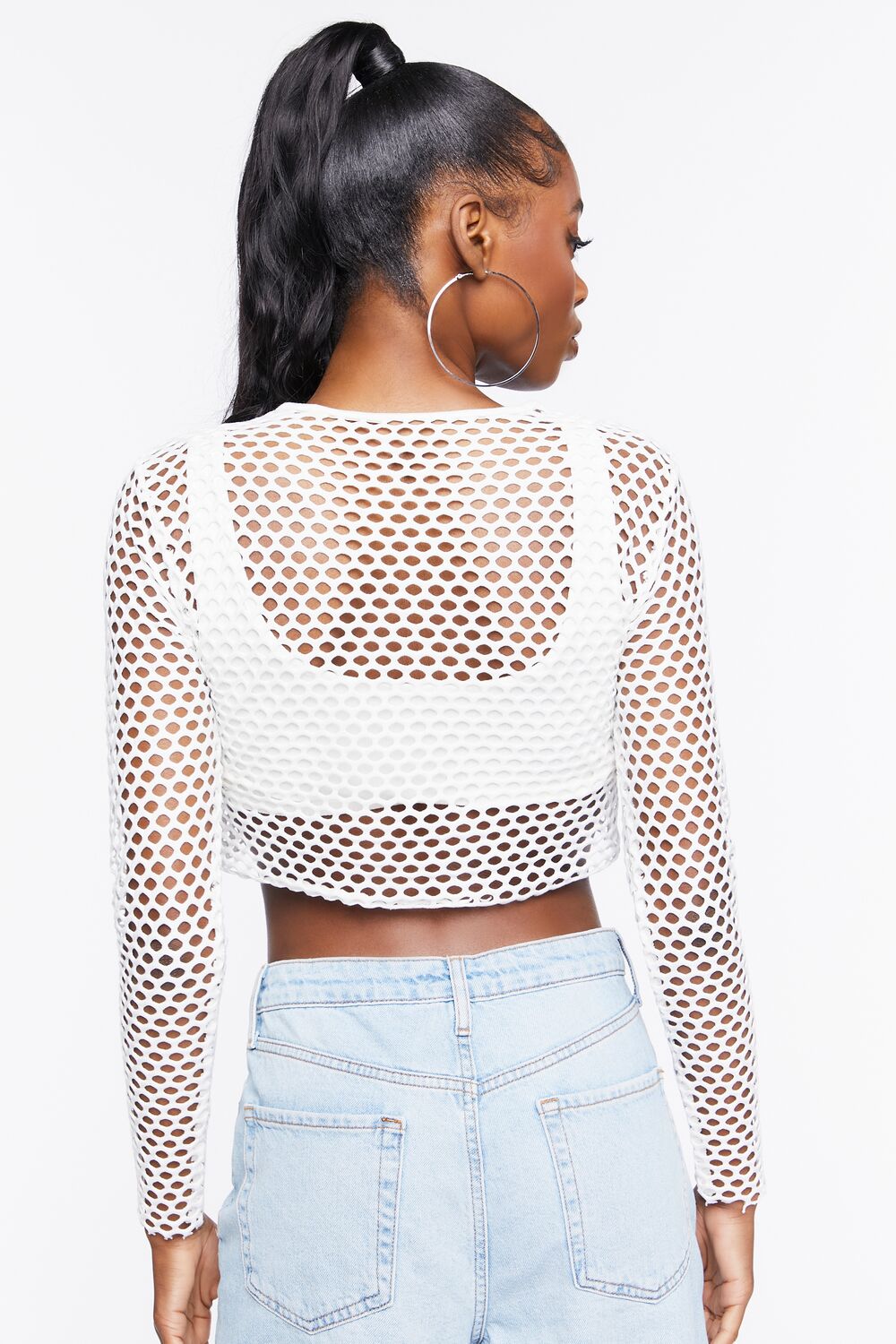 Sheer Mesh Netted Crop Top